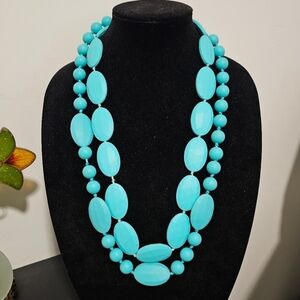 2 Solid Rubber Feel 28" Turquoise color Necklaces